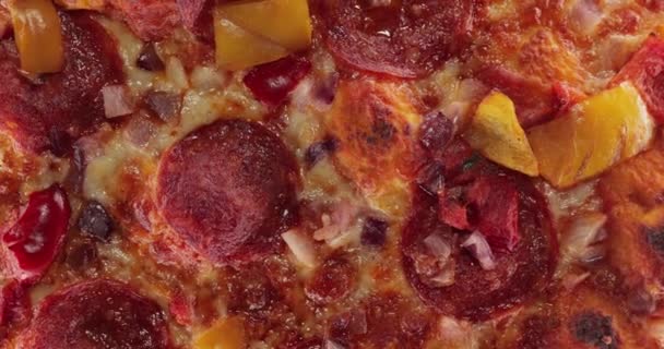 Pizza cloeup filature à la vapeur chaude — Video