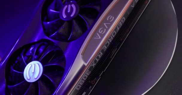 EVGA Geforce RTX 3090 Nvidia exibição GPU — Vídeo de Stock