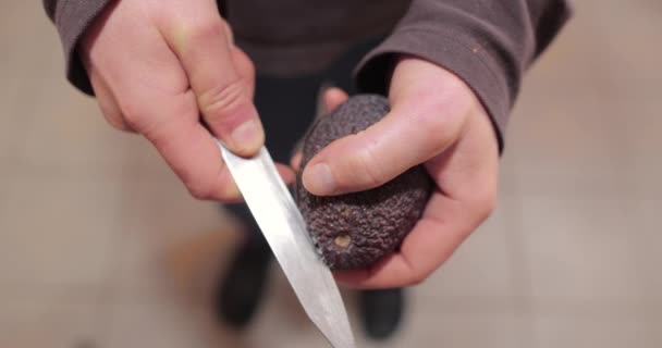 Avocado cut in half — Stock Video