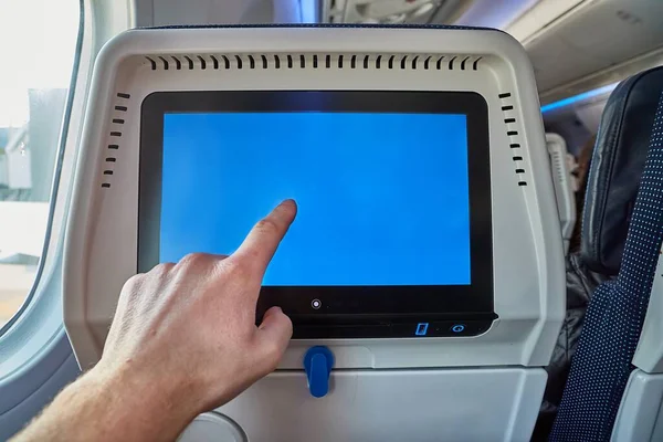Flugzeug-Infotainment-LCD-Bildschirm — Stockfoto