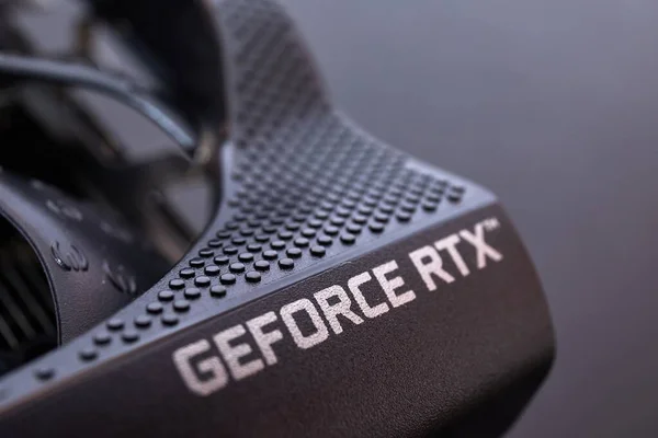 Geforce RTX 3080 Nvidia GPU graphics card detail — Stock Photo, Image