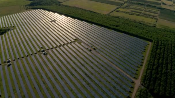 太阳能电池板公园发电厂 — 图库视频影像