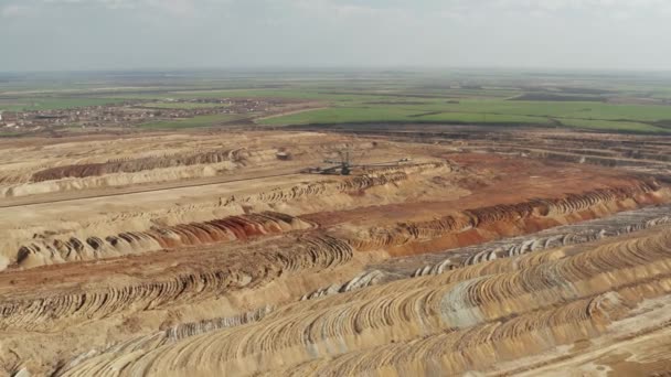 Excavación de minas de carbón Drone Top Down View — Vídeo de stock