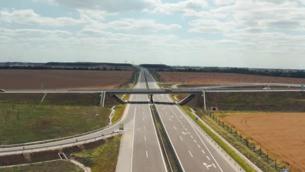 Vista aérea del dron de la autopista — Vídeo de stock