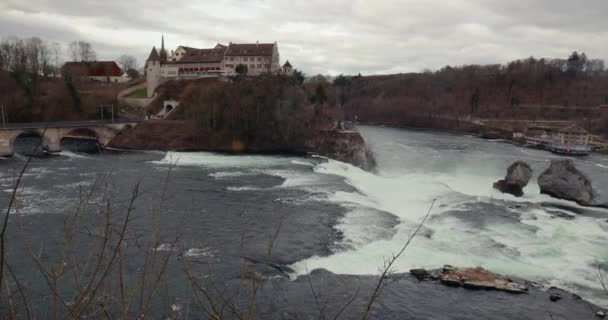 Wodospad Rhine Falls w Szwajcarii — Wideo stockowe