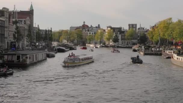 Amsterdam old wooden bridge — Stock Video