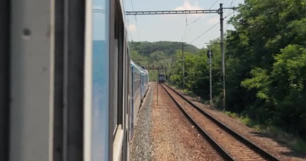 Viagem de trem da janela aberta — Vídeo de Stock