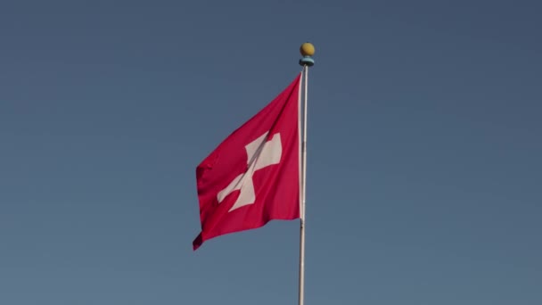 Bandeira nacional da Suíça — Vídeo de Stock