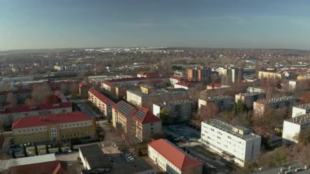 Vista aérea da cidade, Tatabanya — Vídeo de Stock