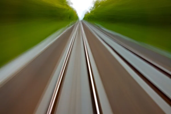 Rails vervagen weergave — Stockfoto