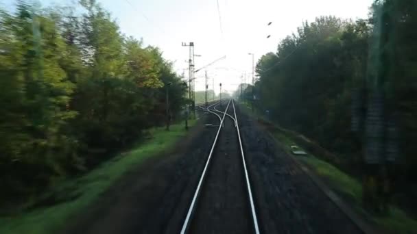 Viaje en tren POV — Vídeo de stock