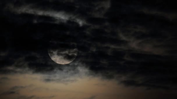 Luna Nubes Time Lapse — Vídeo de stock