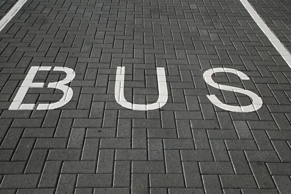 Buss körfält tecken — Stockfoto