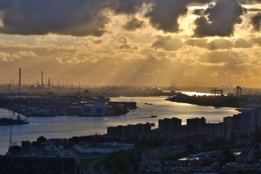 Rotterdam alacakaranlık Panorma