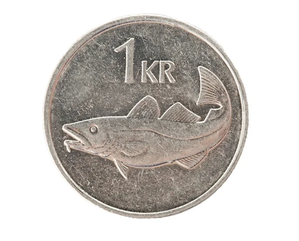 Monedas de una corona islandesa — Foto de Stock
