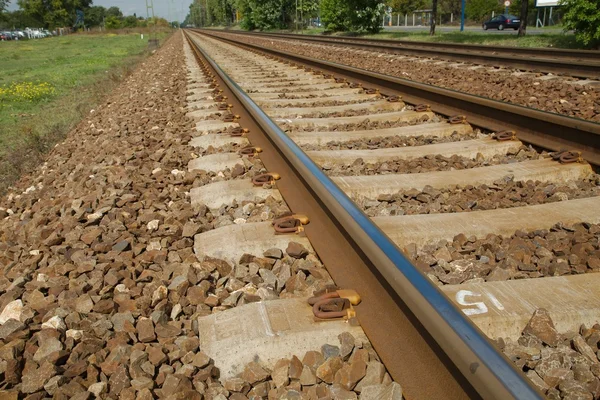 Spoorlijn track close-up — Stockfoto