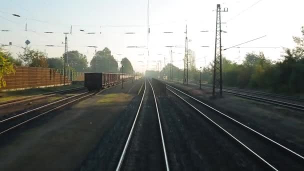 Järnvägen synvinkel — Stockvideo