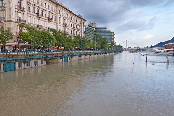 Flooded street view — Stock Photo, Image