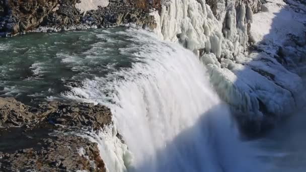 Cascada en islandés — Vídeo de stock