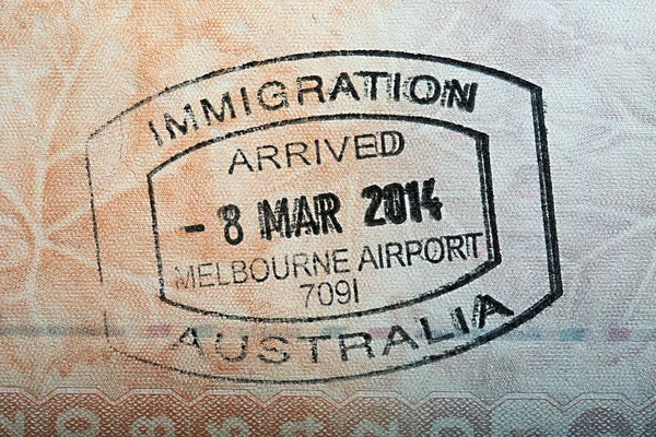 Carimbo de passaporte australiano — Fotografia de Stock