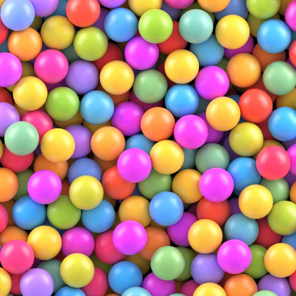Colorful balls of different sizes. Pile of soft bright balls background