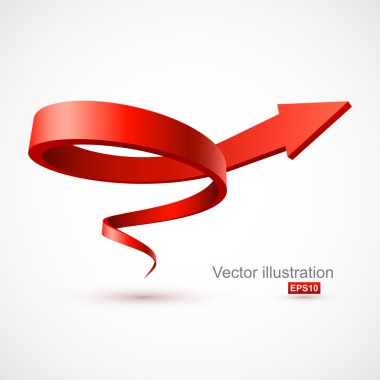 Kırmızı sarmal ok 3d