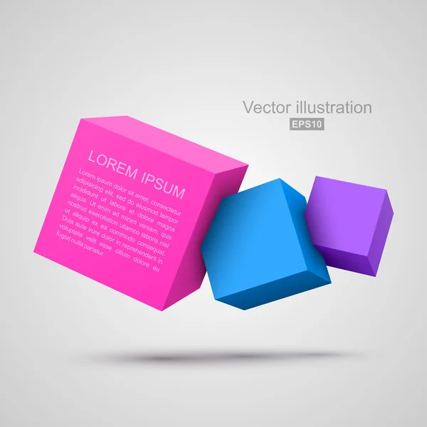 Cubos coloridos 3D — Vetor de Stock