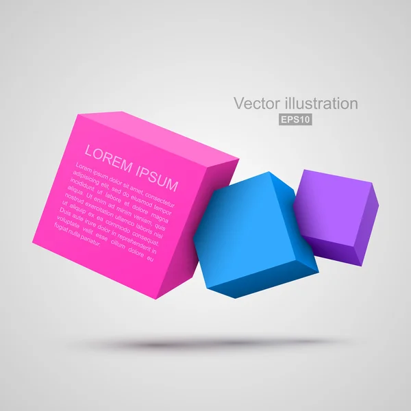 Cubos de colores 3D — Vector de stock