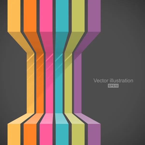 Líneas verticales coloridas en perspectiva — Archivo Imágenes Vectoriales