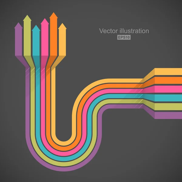 Linee colorate con frecce — Vettoriale Stock