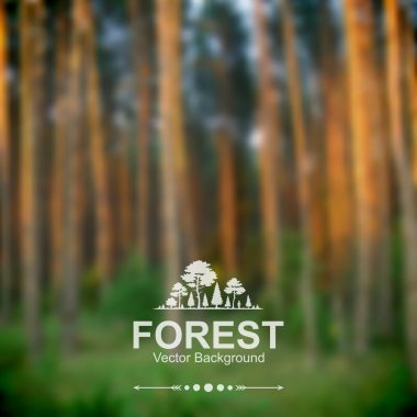 Vector blurred forest background clipart