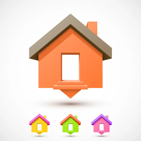 Färgglada hus pekaren — Stock vektor
