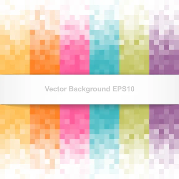 Fondo de píxeles abstracto con banner blanco — Vector de stock