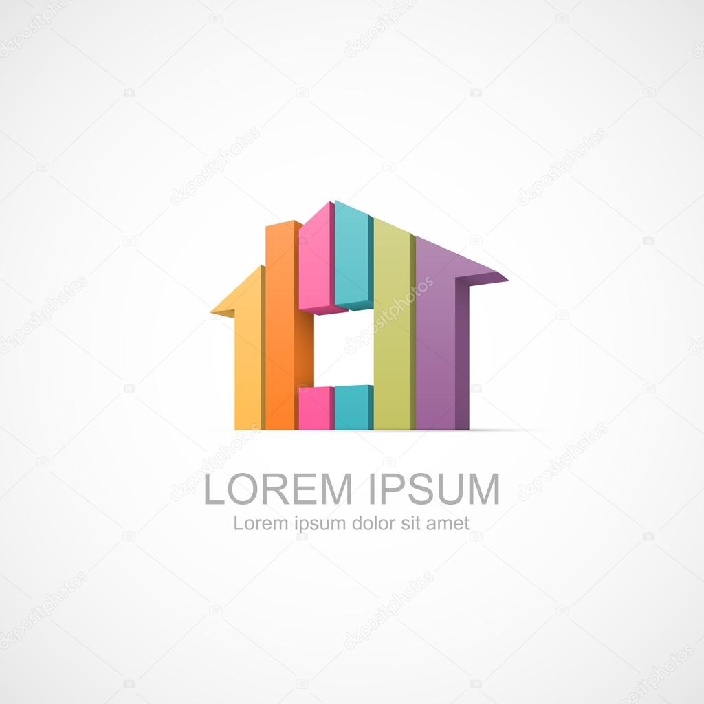 House abstract real estate icon. Easy to change color. Vector illustration