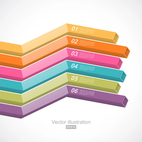 Kleurrijke 3d lijnen met opties — Stockvector