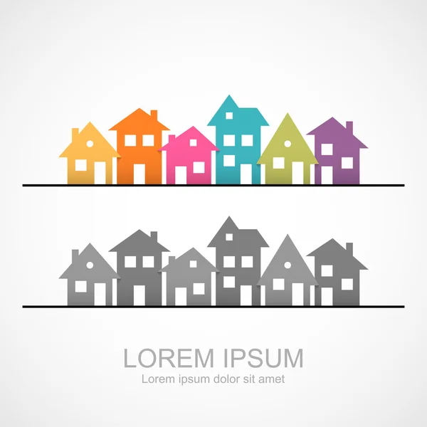 Suburban homes icon — Stock Vector