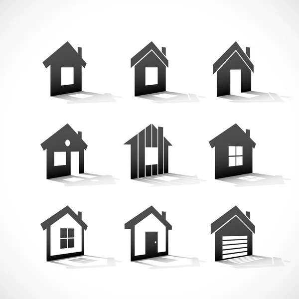 Set of house icons — Stock Vector