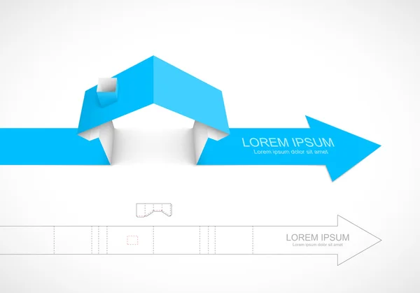 Simbol rumah dengan panah - Stok Vektor