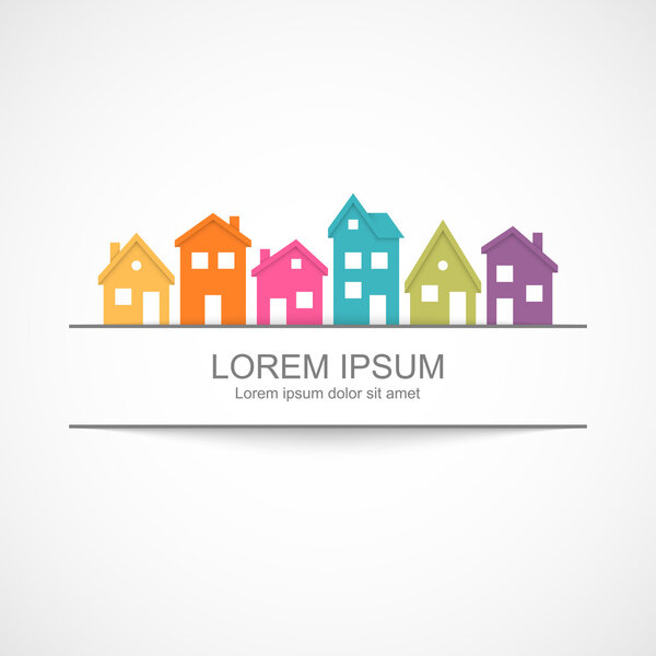 Icono de casas suburbanas — Vector de stock