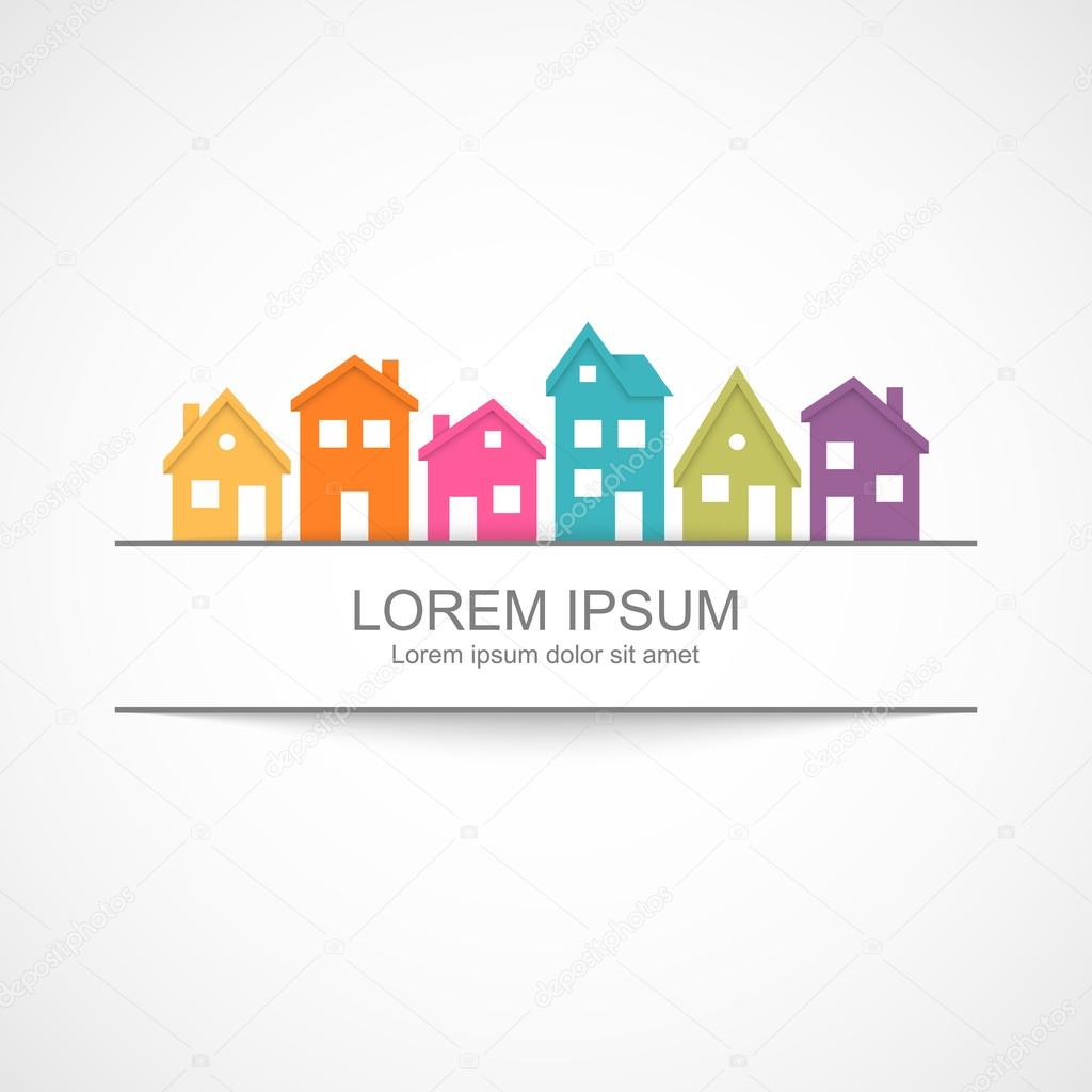 Suburban homes icon. Vector illustration Eps 10