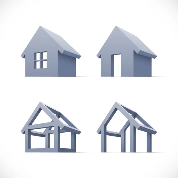 Set of abstract houses icons — Stock Vector