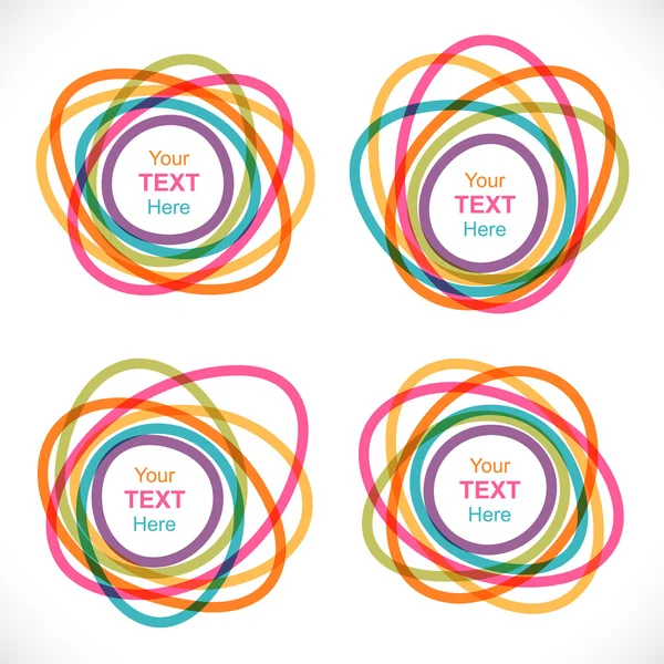 Ensemble de bannières abstraites rondes colorées — Image vectorielle