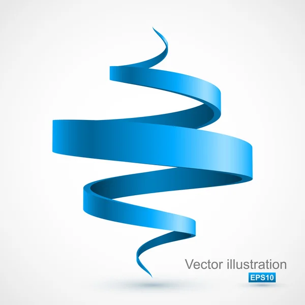 Blue spiral 3D — Stock Vector