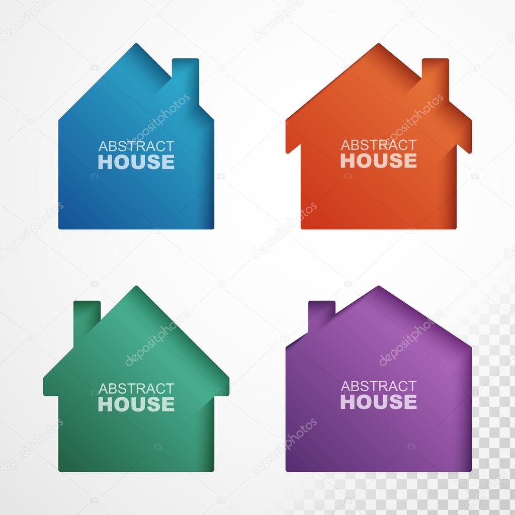 Set of colorful houses icons. Vector illustration Eps 10