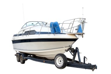 Ulaşım için römork üzerinde modern powerboat