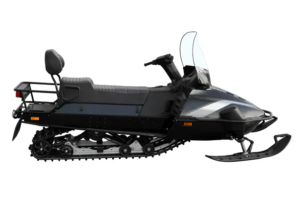 Preto poderoso snowmobile — Fotografia de Stock