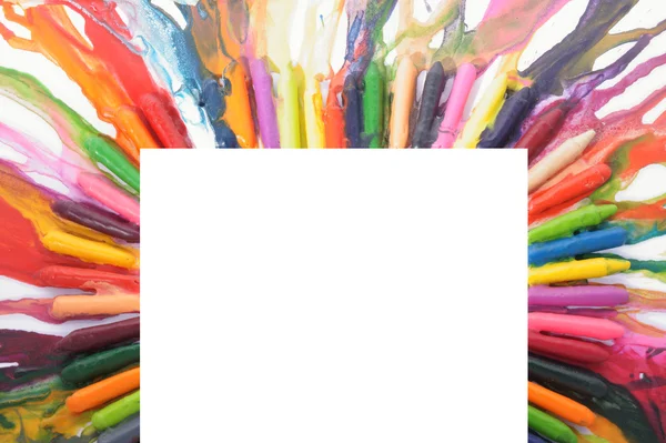 Цветная рамка из карандашей — стоковое фото