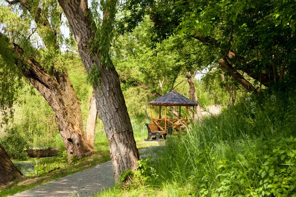 Tyasmin nehrinin kıyısındaki ağaçların arasında.
