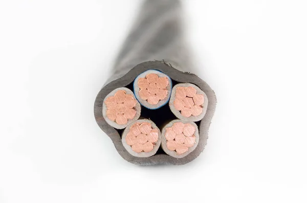Cable Wires Copper Isolated White — Stock Photo, Image