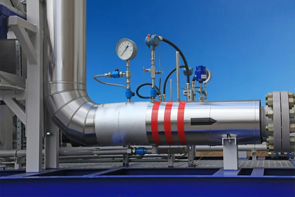 Medición de los parámetros del gas en la tubería — Foto de Stock